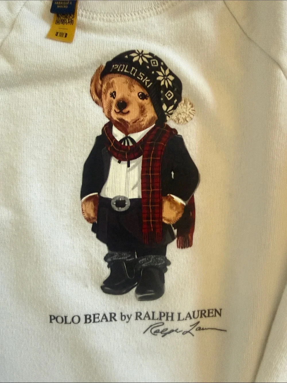 Ralph Lauren Cream Polo Bear Sweatshirt Dress
